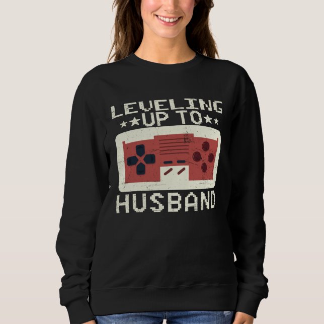 Sweatshirt Mens Leveling Up to Husband Bachelor Party Gamer E (Devant)