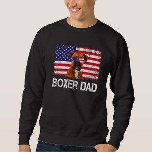 Sweatshirt Mens Mens Boxer Papa Us Drapeau 4 juillet Patrioti