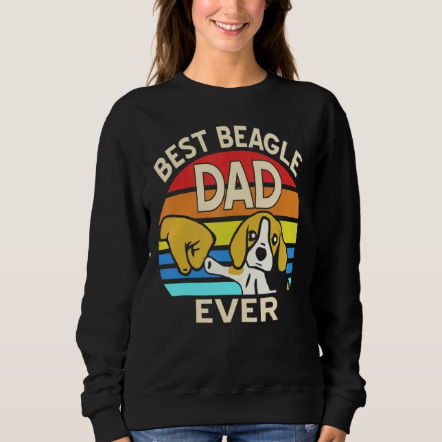 Sweatshirt Mens mignon meilleur Beagle papa jamais rétro Vint (Devant)