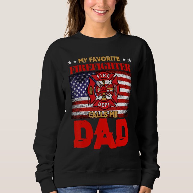 Sweatshirt Mens Mon Pompier Favori M'Appelle Papa Pompier (Devant)