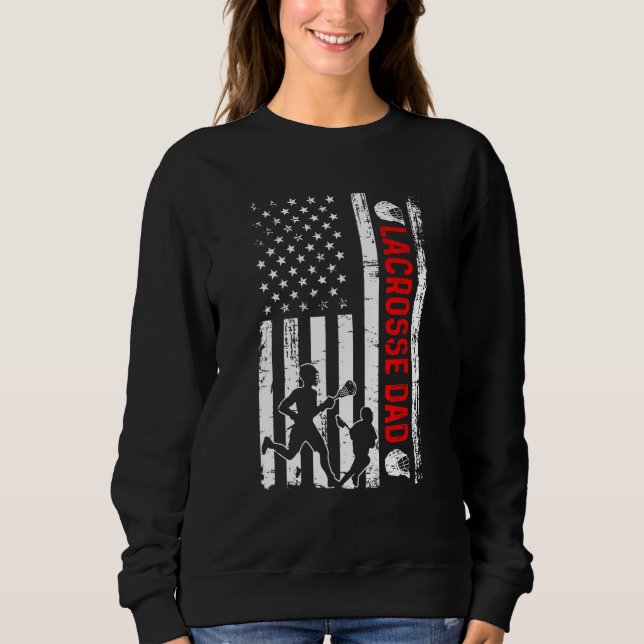 Sweatshirt Mens Nouveau Papa Bientôt Être Lacrosse Papa Retro (Devant)