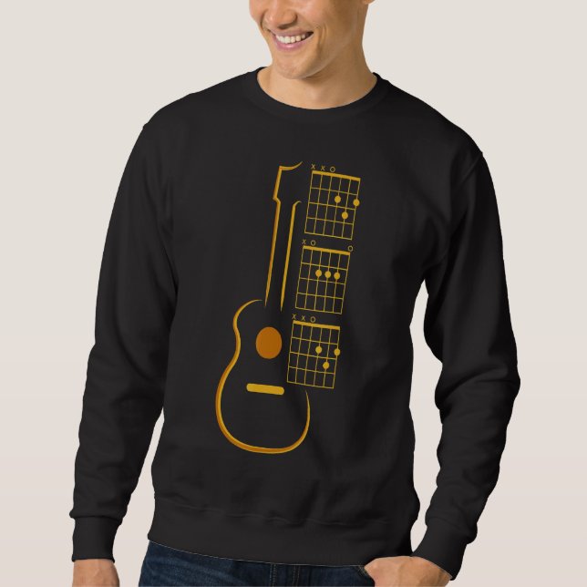 Sweatshirt Mens Papa Guitare Chords Pour Père Guitariste Père (Devant)
