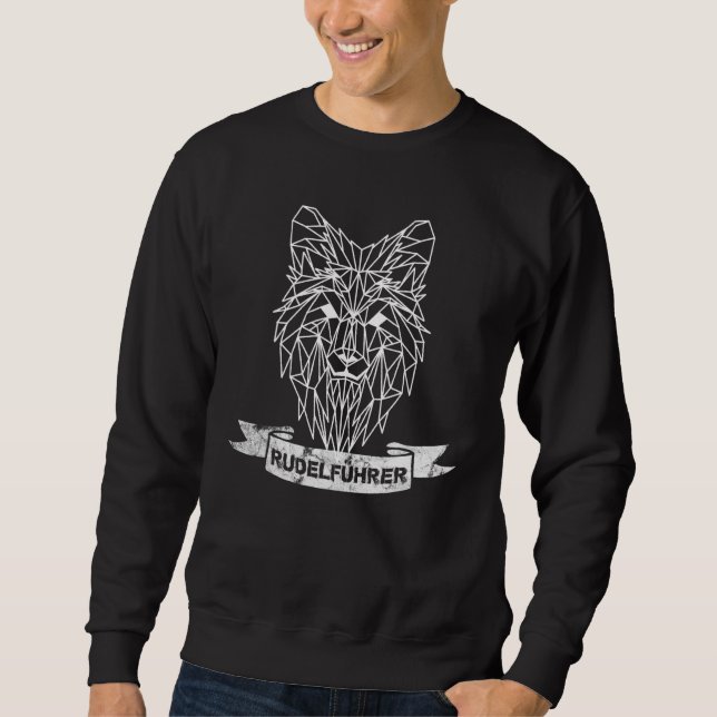 Sweatshirt Mens Papa Wolf Pack Guide Fête des pères Wolf Geom (Devant)
