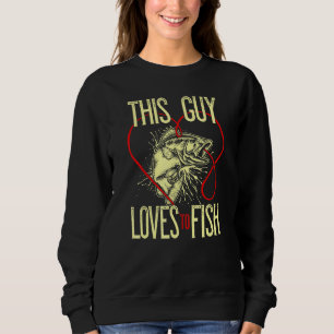 Sweatshirt Mens Pike Fishing Rod Pêcheur Aime Poisson