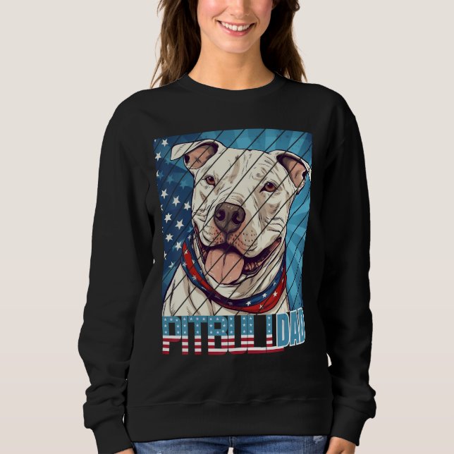 Sweatshirt Mens Pit bull pitbul Dad For Men (Devant)
