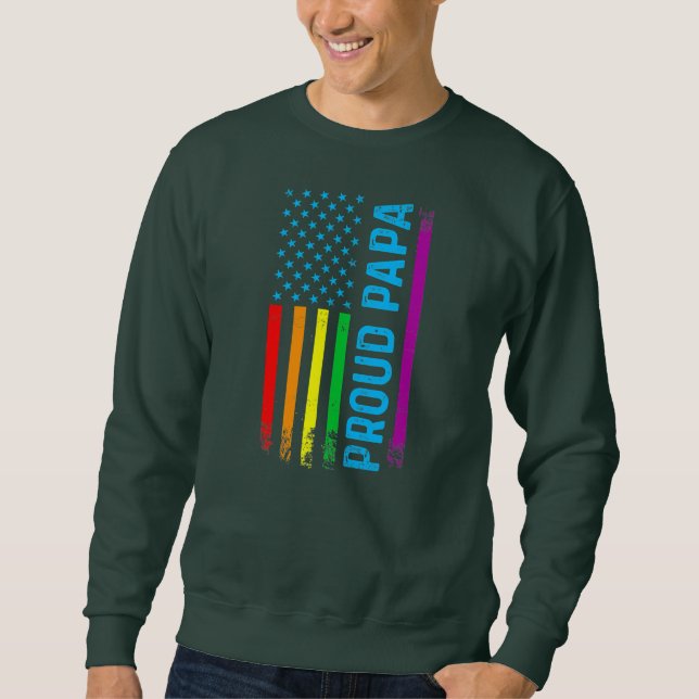 Sweatshirt Mens Proud Papa Grand-père Papa LGBT LGBTQ Gay Pri (Devant)