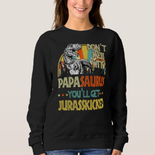 Sweatshirt Mens Retro Papasaurus Dinosaur Rex Père Vintage
