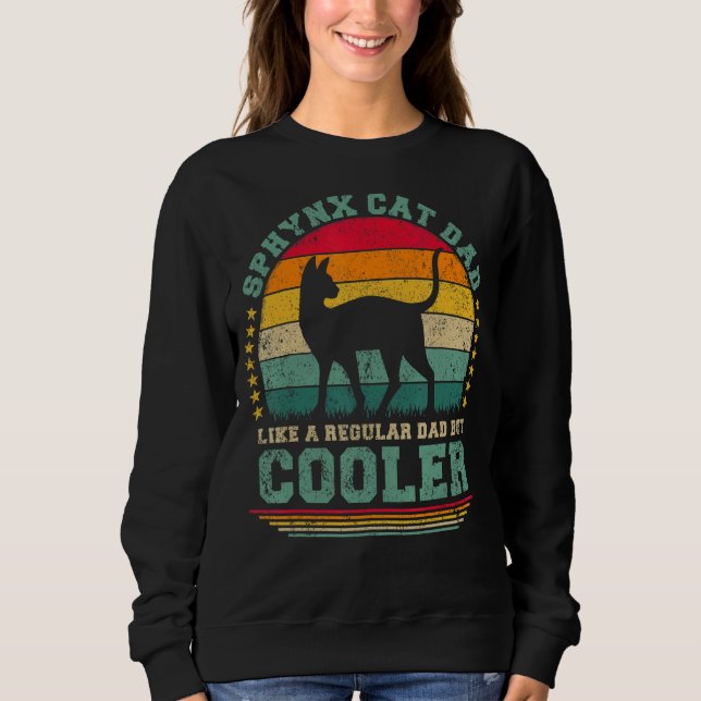 Sweatshirt Mens Sphynx Chat Papa Comme Un Père Régulier Mais  (Devant)