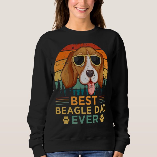 Sweatshirt Mens Style Rétro Meilleur Beagle Papa Jamais Fête  (Devant)