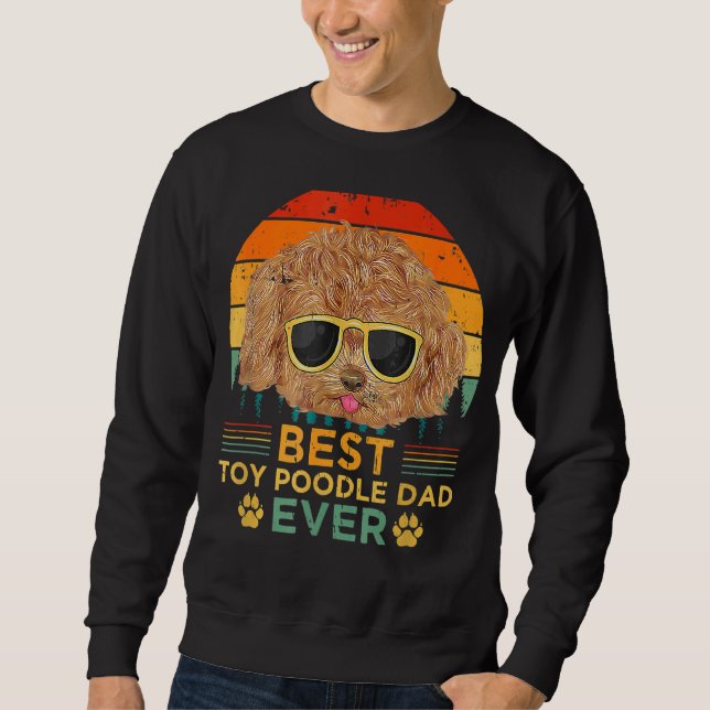 Sweatshirt Mens Style Rétro Meilleur Jouet Poodle Papa Jamais (Devant)