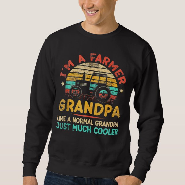 Sweatshirt Mens Tractor Agricole Rancher Je suis un agriculte (Devant)