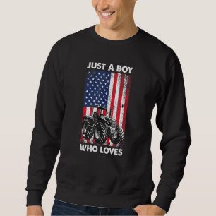 Sweatshirt Mens Us Drapeau Juste Un Garçon Qui Aime Les Tract