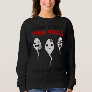 Sweatshirt Mens We Used To Live In Your Ball Happy Fathers Da