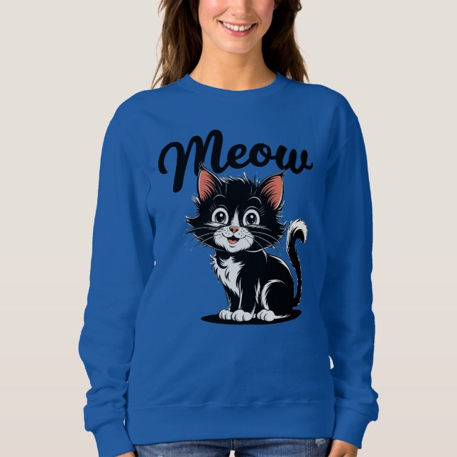 Sweatshirt Meow Cat (Devant)