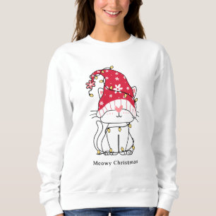 Sweatshirt MeowChristmas Funny Mignonne Père Noël Chat Person