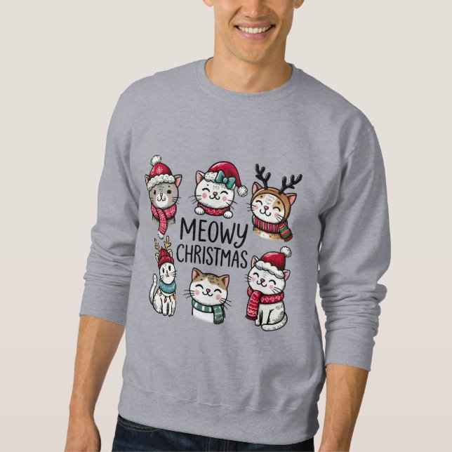 Sweatshirt Meowe Noël Cute Cats Kitten Festive Vacances (Devant)