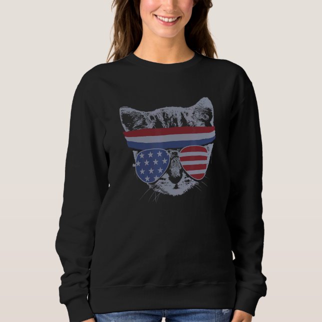 Sweatshirt Meowica 4 juillet Pawtriotique Kitty Merica Cat Us (Devant)