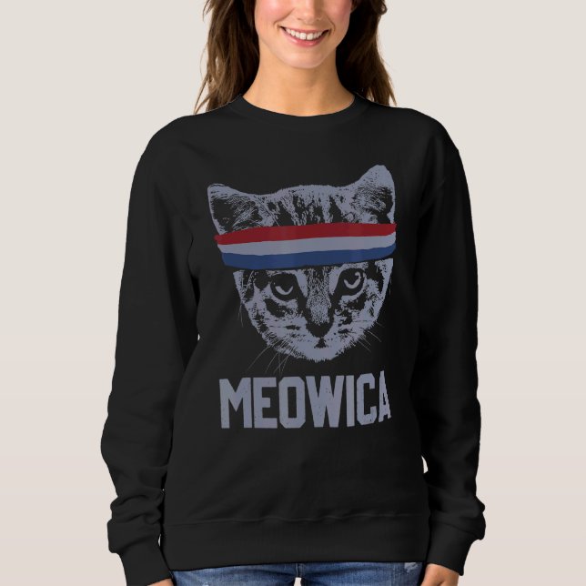 Sweatshirt Meowica 4 juillet Pawtriotique Kitty Merica Cat Us (Devant)