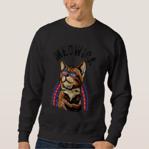 Sweatshirt Meowica Chat Mullet Drapeau Américain Patriotique