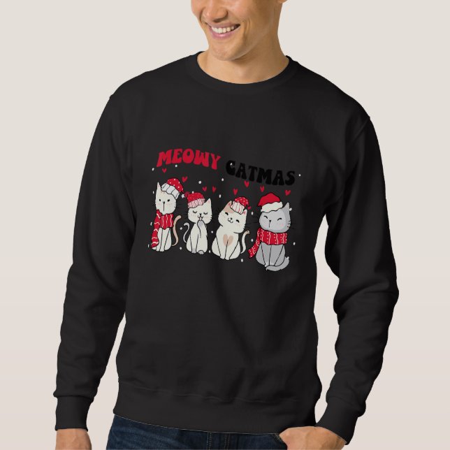 Sweatshirt Meowy Catmas Christmas Cat Cat  Xmas Tees (Devant)
