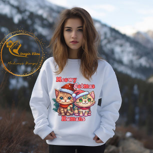 Sweatshirt Meowy Catmas, Funny Chat Christmas
