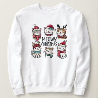 Sweatshirt Meowy Christmas Funny Amoureux des chats