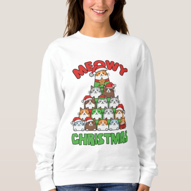Sweatshirt Meowy Christmas Tree (Devant)