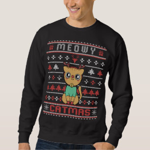 Sweatshirt Meowy Joyeux Catmas - Chat de Noël mignon Sueur mo