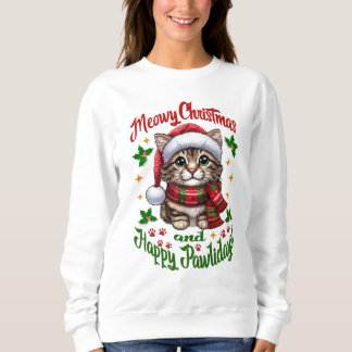Sweatshirt Meowy Noël Et Joyeux Pawlidays Salutations