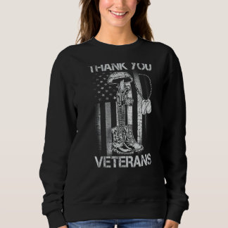 Sweatshirt Merci Anciens Combattants Fiers Vétérans Combattan