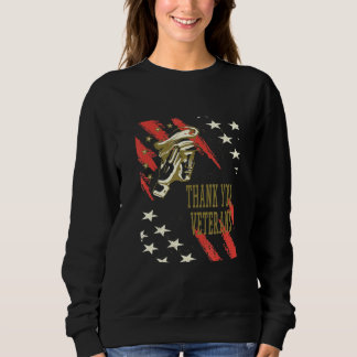 Sweatshirt Merci Anciens Combattants Jour Drapeau Américain M