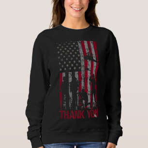 Sweatshirt Merci commémoratif Ancien drapeau militaire améric