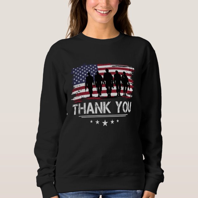 Sweatshirt Merci pour vos services Patriotique - Honneur et (Devant)