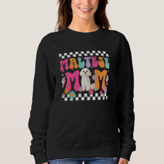 Sweatshirt Mère maltaise d'une maman maltaise Groovy mère mal