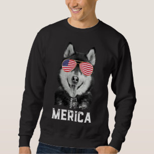 Sweatshirt Merica Drôle Sibérien Husky Chien Chien Chien Amér