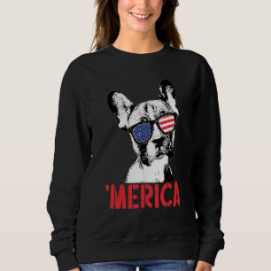 Sweatshirt Merica French Bulldog Drapeau américain Lunettes d