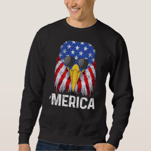 Sweatshirt Merica Patriotic Drapeau Cool Eagle Sunglusses 4t