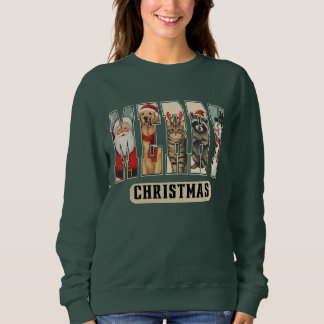 Sweatshirt MERRY Character Collage Christmas Shirt Gift
