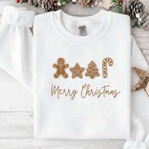 Sweatshirt Merry Christmas Cookie Cozy Marron Fêtes de fin d'