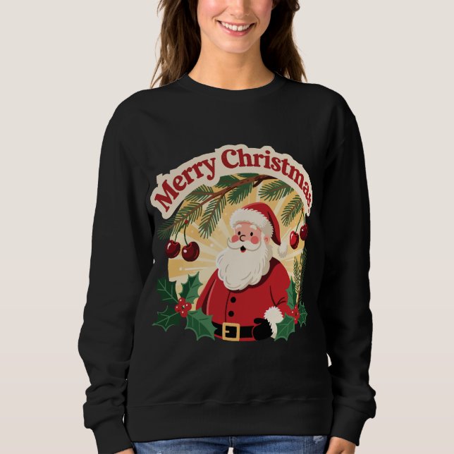 Sweatshirt Merry Christmas Holiday Design (Devant)