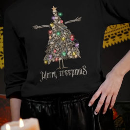Sweatshirt Merry creepmas couronne éffrayante noël