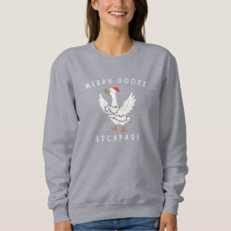 Sweatshirt Merry Goose Escapade Christmas Lights Gift