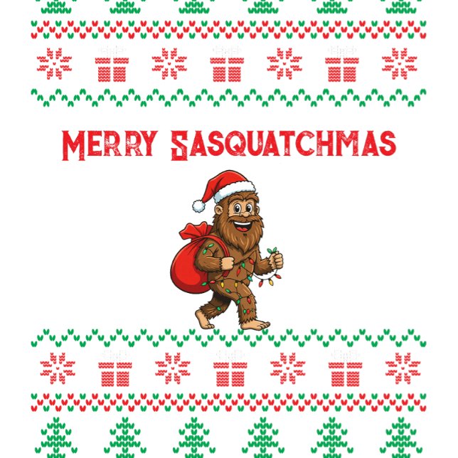 Sweatshirt Merry Sasquatchmas Ugly Christmas Pattern (Créateur téléchargé)