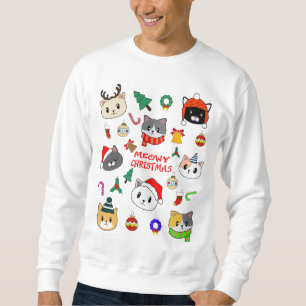 Sweatshirt MERRY XMAS, Meowy Catmas Tree, Cadeau de Noël de c