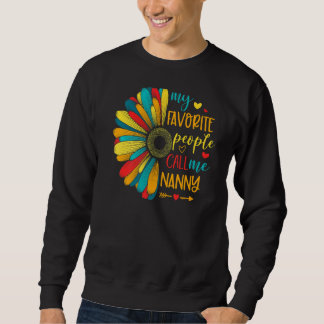 Sweatshirt Mes Gens Favoris M'Appelent Nanny Floral Nanny Mot