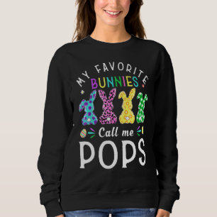 Sweatshirt Mes lapins préférés m'appellent Pops Bunny Egg Leo