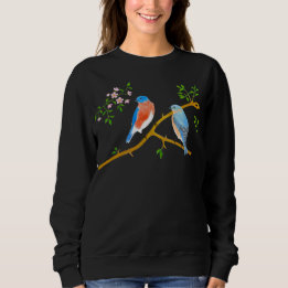 Sweatshirt Mésanges à dos bleu Portent un sweat-shirt noir