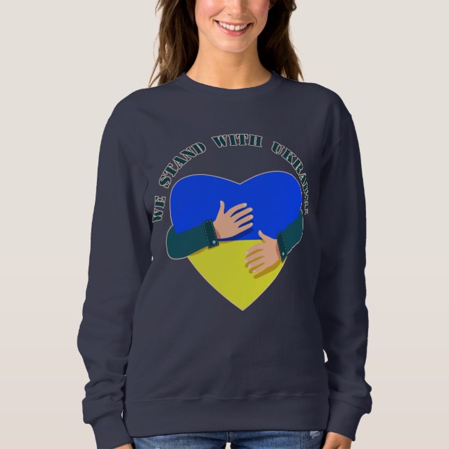 Sweatshirt Message inspirant Nous sommes avec l'Ukraine (Devant)