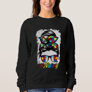 Sweatshirt Messy Bun Bandana Nanny filles femmes Autisme
