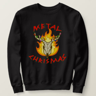 Sweatshirt Métal Noël Punny Reindeer Crâne 
